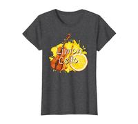 Limoncello limón Licor Italia Limón y Violonchelo Juego de Palabras Camiseta, Mujer, Jaspeado Oscuro, XXL