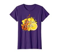 Limoncello limón Licor Italia Limón y Violonchelo Juego de Palabras Camiseta, Mujer, Morado, L