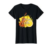 Limoncello limón Licor Italia Limón y Violonchelo Juego de Palabras Camiseta, Mujer, Negro, S