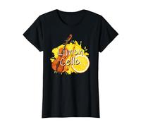 Limoncello limón Licor Italia Limón y Violonchelo Juego de Palabras Camiseta, Mujer, Negro, XXL