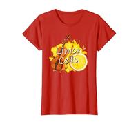 Limoncello limón Licor Italia Limón y Violonchelo Juego de Palabras Camiseta, Mujer, Rojo, L