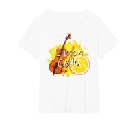Limoncello limón Licor Italia Limón y Violonchelo Juego de Palabras Camiseta, Mujer Tallas Grandes, Blanco, 5XL Grande