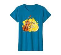 Limoncello limón Licor Italia Limón y Violonchelo Juego de Palabras Camiseta, Mujer, Zafiro, XXL