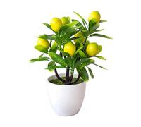 Limonero artificial en maceta, planta de limón artificial realista de escritorio, limonero artificial de 9.45 pulgadas, limonero falso en maceta, plantas en maceta, bonsái artificial para mesa del