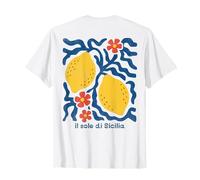 Limones Boho Floral Sole Di Sicilia Viajes Vacaciones EN LA Espalda Camiseta
