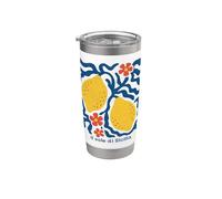 Limones Boho Floral Sole Di Sicilia Viajes Vacaciones Vaso térmico de acero inoxidable de doble pared
