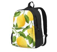 Limones de acuarela de color amarillo brillante,Mochila con bolsillos, mochila informal para el día a día, resistente al agua, ideal para la escuela, viajes