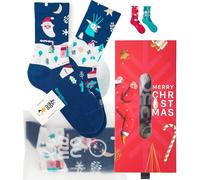 Limono® Christmas/Box Navy. Calcetines Ilustrados de Navidad, unisex, Azul marino, tamaño S (EU 36-40)