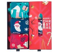 Limono® Christmas/Box of 3. Calcetines Ilustrados de Navidad, unisex, 3 colores, tamaño S (EU 36-40)