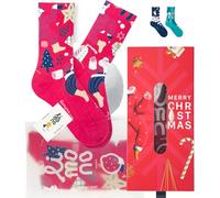 Limono® Christmas/Box Red. Calcetines Ilustrados de Navidad, unisex, Rojo, tamaño S (EU 36-40)