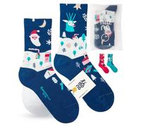 Limono® Christmas/Navy. Calcetines Ilustrados de Navidad, unisex, Azul marino, tamaño S (EU 36-40)