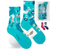 Limono® Christmas/Turquoise. Calcetines Ilustrados de Navidad, unisex, Turquesa, tamaño S (EU 36-40)