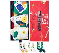 Limono Lemonheads - Christmas Box Light Kit of 3. Calcetines Ilustrados, Unisex, Surtido Claro, Caja de Navidad, Talla L (EU 41-46)