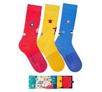 Limono Robots Day Box of 3 - Calcetines Ilustrados Unisex, Caja, Talla S (EU 36-40)