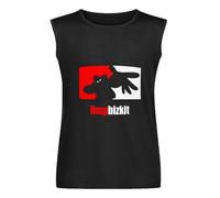 Limp Bizkit American Rapmusic Mens Black Sleeveless T-Shirt Graphic Tee Printed Unisex Chaleco Tank Tops Shirt, Negro , L