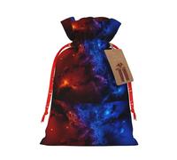 LimPac Bolsa de regalo de Navidad de cielo rojo y azul, embalaje de regalo de vacaciones, tamaño M, puede acomodar todo tipo de regalos pequeños.