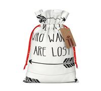 LimPac Bolsa de regalo de Navidad Not All Who Wander Are Lost, embalaje de regalo de vacaciones, tamaño M, puede acomodar todo tipo de regalos pequeños.