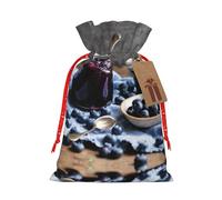 LimPac Bolsas de regalo de Navidad de mermelada de arándanos, sacos de arpillera con cordón para fiestas de Navidad, regalos de dulces