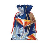 LimPac Bolsas de regalo de Navidad florales botánicas, sacos de arpillera con cordón para fiestas de Navidad, regalos de dulces
