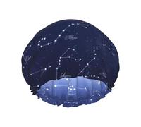 Limpac Cluster Of Stars In Night Sky - Gorro de ducha de lujo para mujer, doble capa de protección, elástico, reutilizable, ajustable
