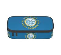 LimPac Estuche para lápices de gran capacidad con estampado de la bandera de Dakota del Sur, bolsa multiusos para bolígrafos, caja de almacenamiento con cremallera