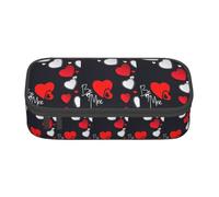 LimPac Estuche para lápices de gran capacidad con estampado "Happy Valentine'S Day", bolsa multiusos para bolígrafos, caja de almacenamiento con cremallera