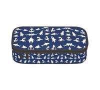 LimPac Estuche para lápices de gran capacidad con varios patrones de peces marinos, organizador de artículos de papelería, para maquillaje de oficina o universidad