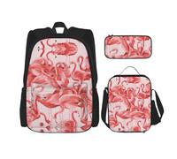 LimPac Flamingo - Elegante mochila de viaje, fiambrera, estuche para lápices, bonita y resistente al agua, ligera, Negro -, Talla única