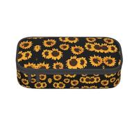 LimPac Golden Sunflowers - Estuche para lápices de gran capacidad, organizador con cremallera para maquillaje de oficina universitaria