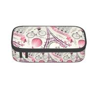 LimPac The Paris Tower And A Bicycle - Estuche para lápices de gran capacidad, multiusos, con cremallera