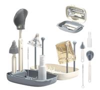 Limpia Biberones Cepillo, Cepillo Biberones Silicona, Limpia Botellas para Bebé, Juego Completo de Limpieza de Botellas, Kit Cepillos Biberone Viaje, Escurridor de Biberon, Escurre biberone Plegable