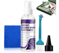 Limpia Contactos, Limpiador de Contactos Electronicos, Limpiador de Contactos Incluye Cepillo y Toalla Limpieza Segura, Elimina Residuos para Productos Electrónicos y Placas de Circuitos, 100ml