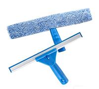 Limpia Cristales 2 en 1, Limpiador de Ventanas con Rasqueta de Silicona y Paño de Microfibra, Limpiacristales para Espejos, Coches, Duchas y Cristales, Kit de Limpieza para Vidrios Sin Rayones