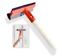 Limpia Cristales 3en1 rasqueta de Gom Esponja limpiadora +depósito para Rellenar con líquido Limpiador. Limpiacristales Multiusos para el hogar, Coche u Oficina. (Naranja)