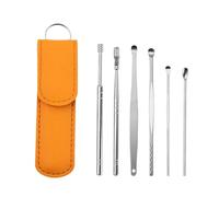 limpia oidos 6 piezas de limpiador de oídos, herramienta for eliminar la cera, removedor de cerumen, palillo de oídos, cuchara limpiadora de oídos, palillo de oídos(Yellow)