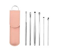 limpia oidos 6 piezas de limpiador de oídos, herramienta for eliminar la cera, removedor de cerumen, palillo de oídos, cuchara limpiadora de oídos, palillo de oídos(Pink)