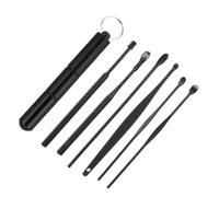 limpia oidos Kit de limpieza de acero inoxidable de 6 piezas, portátil, for uso diario, for limpiar la cera de los oídos.