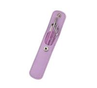 limpia oidos Limpiador de oídos de acero inoxidable con cuchara y palillo for los oídos, kit de herramientas for eliminar la cera de los oídos, juego for el cuidado de los oídos.(Purple 4)