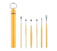 limpia oidos Limpiador de oídos Palillos for los oídos Herramienta for eliminar la cera Cuidado Limpiador de oídos Cuchara Removedor de cerumen(Yellow)