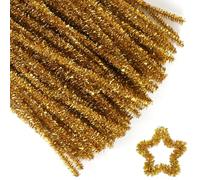 Limpia Pipas para Manualidades, 100 Limpiapipas Manualidades 30CM, Limpia Pipas Oro, Limpiapipas Navidad, Glitter Pipe Cleaners Crafts Set, para Navidad DIY Fabricación Manualidades Bluelves