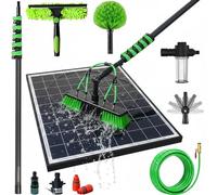 Limpia Placas Solares, 3,6-20m Barra Telescópica de Fibra de Carbono, Extensible Cepillo de Limpieza para Paneles Solares Fotovoltaicos, Ventanas, Cepillo de Lavado de Coches (35cm brush,3.6m)