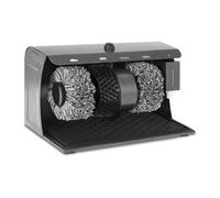Bredeco BC-S-POL3 Maquina Limpia Zapatos Electrico (3 Cepillos, Capacidad del Dispensador 200 ml, 24,2x40x26,2 cm, Acero)