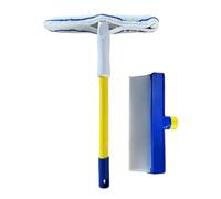 Limpiacristales 2 en 1, limpiador de cristales de ducha, espejo y raspador de limpieza de ventanas, con tanque de almacenamiento de agua, silicona sin arañazos para puertas de baño, suelos de cocina y