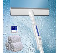 Limpiacristales 3 en 1 con pulverizador y mango telescópico: LEKEFETO Profi - Juego de 30 cm y limpiador para ducha (3 paños)