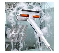 Limpiacristales 4 en 1 con Mango Telescópico de Ventanas con Depósito de Agua Residual Rasqueta para Ventanas, Mamparas y Espejos Adecuado para Múltiples Escenarios