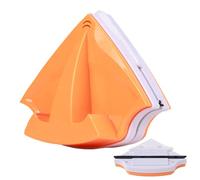 Limpiacristales magnético: diseño de rascador triangular, carcasa magnética reforzada, mango en T integrado, limpieza suave con borde de goma suave | Herramienta de limpieza para el jardín de invierno