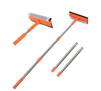 Limpiacristales profesional 2 en 1, limpiador de ventanas con mango largo de acero inoxidable, esponja para gasolinera, vidrio, ducha (estilo esponja)