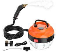 Limpiador a vapor de mano, 3800 W, mango ajustable en 6 niveles, tiempo de calentamiento de 15 segundos, depósito de agua de 1,2 L, limpiador a vapor, limpiador a vapor de alta presión de 3 bar para