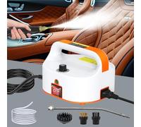 Limpiador a Vapor, Limpiador a Vapor de Mano de 4,5 bar 2500W, 6 Velocidades Ajustables y 3 Cabezales de Cepillo, para Todo Tipo de Suelos, Cocina, Muebles (Sin Depósito)