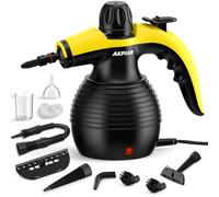 Limpiador a vapor manual AKPIAN, limpiador a vapor, vaporizador de limpieza, limpiador a vapor portátil multiusos con cierre de seguridad y juego de accesorios de 10 piezas para eliminar la suciedad